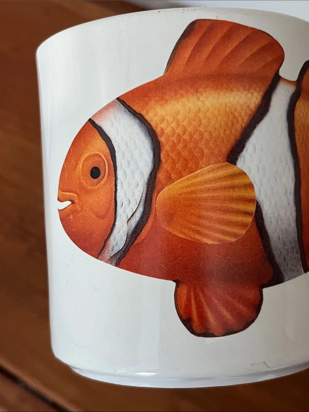 Clownfish Ceramic Mug with Fish Tail Handle - VTG 1992 Orange & White